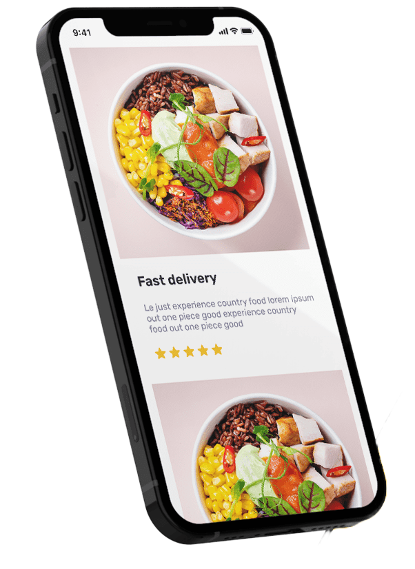 Food delivery mobile app interface
